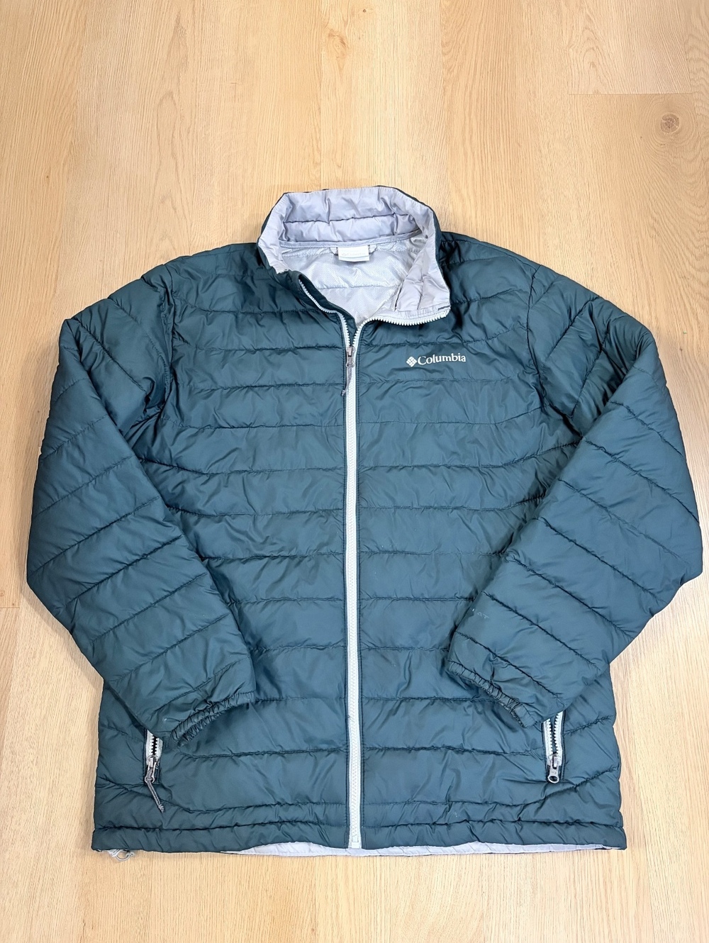 Men’s Columbia Quilted Puffer Jacket Teal Green Size Large